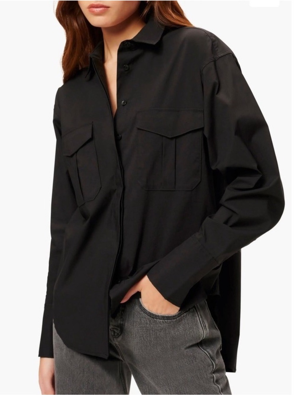 Good American Black Button Up Shirt Oversized The Good Shirt Capsule Classic M